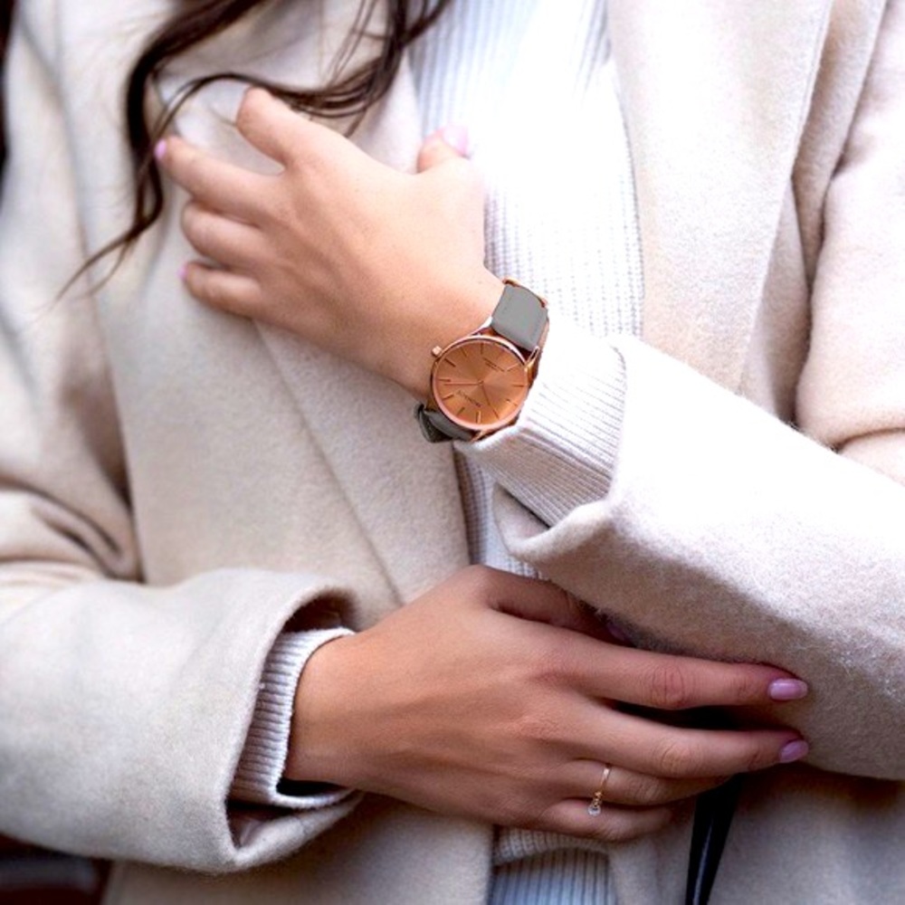 ✨HOST PICK!!!✨🌸 MONROÉ- SOLÉROSE - CHARCOAL LEATHER WATCH 🌸